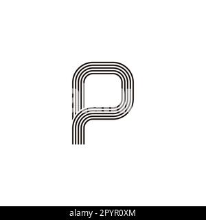 Letter P lines, curve geometric symbol simple logo vector Stock Vector