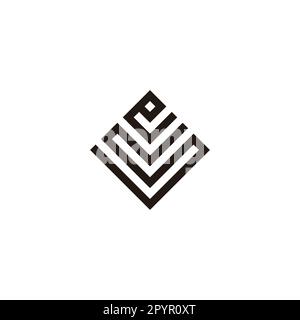 Letter Se eS S e square, elegant geometric symbol simple logo vector Stock Vector