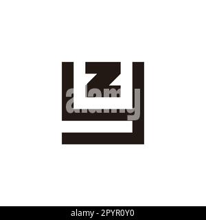 Letter zy yz z y square geometric symbol simple logo vector Stock Vector