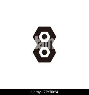 Number 8, hexagons geometric symbol simple logo vector Stock Vector