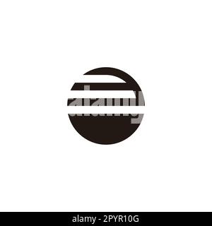 Number 3 bowl, circle geometric symbol simple logo vector Stock Vector