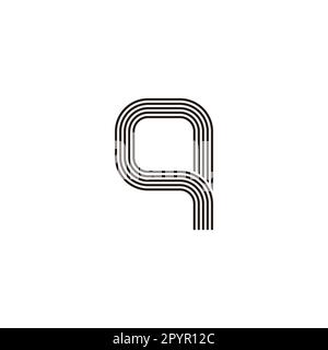 Letter q lines, curve geometric symbol simple logo vector Stock Vector