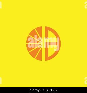 Letter a orange, circle geometric symbol simple logo vector Stock Vector