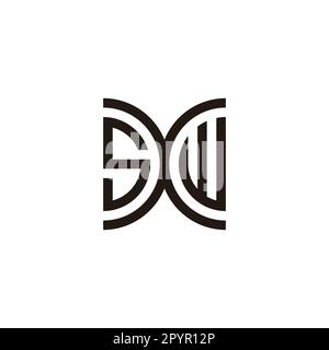 Letter SXW curve geometric symbol simple logo vector Stock Vector