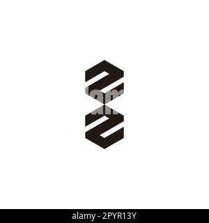 Letter ZZ, number 8 hexagons geometric symbol simple logo vector Stock Vector