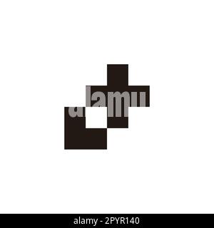 Letter L plus, square geometric symbol simple logo vector Stock Vector