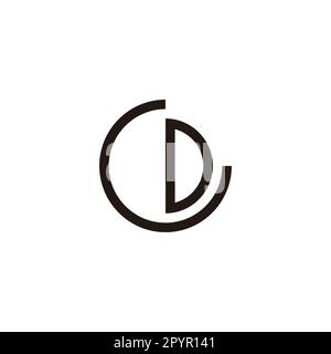 Letter GD line, circle geometric symbol simple logo vector Stock Vector