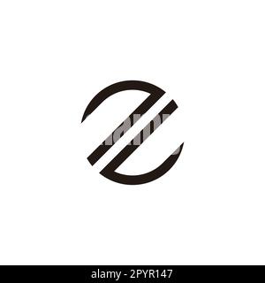 Letter Z double, circle geometric symbol simple logo vector Stock Vector