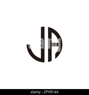 Letter JA circle geometric symbol simple logo vector Stock Vector