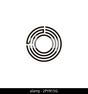 Letter SO OS S O circle, lines geometric symbol simple logo vector Stock Vector