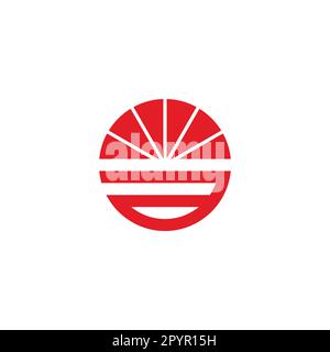 Letter a sunrise, circle geometric symbol simple logo vector Stock Vector