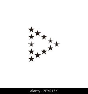 Letter D stars, triangle geometric symbol simple logo vector Stock Vector