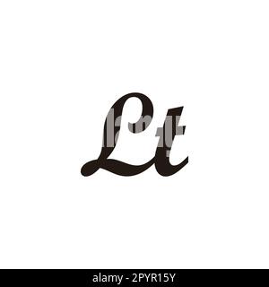 Letter Lt connect geometric symbol simple logo vector Stock Vector