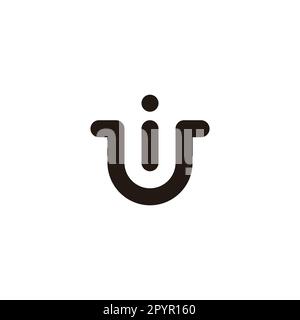 Letter U and i cart geometric symbol simple logo vector Stock Vector