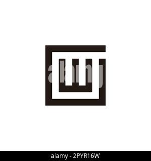 Letter w in G, square geometric symbol simple logo vector Stock Vector