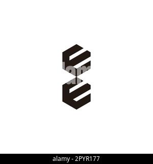 Letter EE, number 8 hexagon geometric symbol simple logo vector Stock Vector