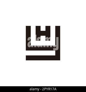 Letter h and y square geometric symbol simple logo vector Stock Vector