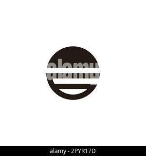 Number 6 sunset, circle geometric symbol simple logo vector Stock Vector