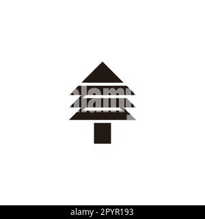 Number 6, pines geometric symbol simple logo vector Stock Vector