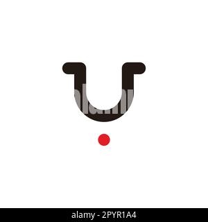 Letter U dot, shopping cart, geometric symbol simple logo vector Stock Vector