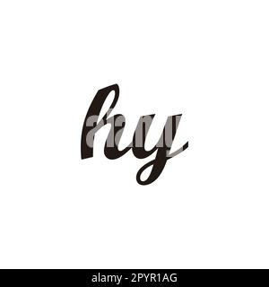 Letter hy connect geometric symbol simple logo vector Stock Vector