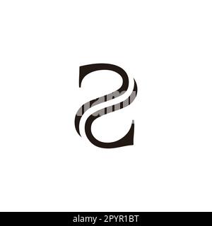 Number 2 double, lines geometric symbol simple logo vector Stock Vector