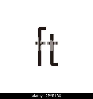Letter ft geometric symbol simple logo vector Stock Vector