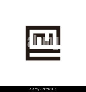 Letter N in E square geometric symbol simple logo vector Stock Vector