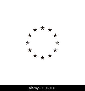 Stars, circle, rounded geometric symbol simple logo vector Stock Vector