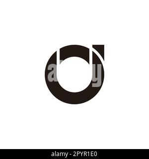 Letter Ud dU U d circle outline geometric symbol simple logo vector Stock Vector