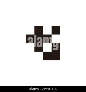 Letter j plus, squares geometric symbol simple logo vector Stock Vector
