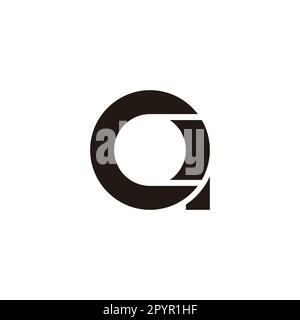 Letter ca ac c a circle, outline geometric symbol simple logo vector Stock Vector