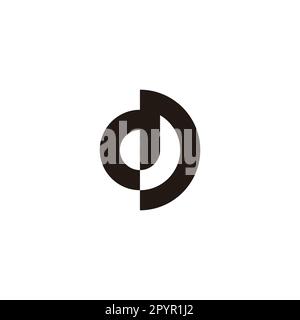 Letter dJ curve geometric symbol simple logo vector Stock Vector