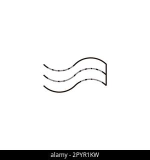 Number 3 flag, line geometric symbol simple logo vector Stock Vector