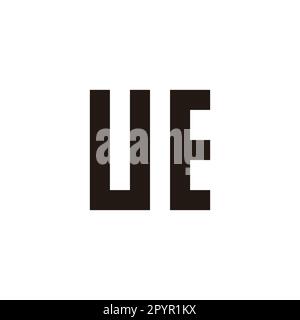 Letter UE square geometric symbol simple logo vector Stock Vector
