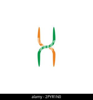 Letter HS SH H S curve geometric symbol simple logo vector Stock Vector