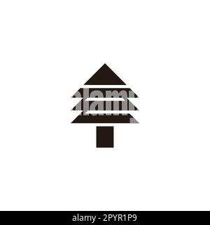 Letter e, pines geometric symbol simple logo vector Stock Vector