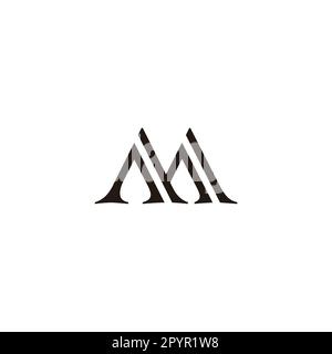 Letter hM Mh h M lines geometric symbol simple logo vector Stock Vector