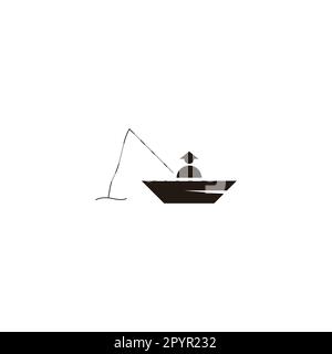 Fisherman, fishing geometric symbol simple logo vector Stock Vector
