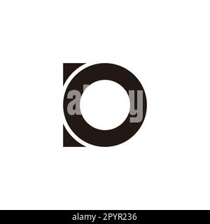Letter DO OD D O circle, outline geometric symbol simple logo vector Stock Vector