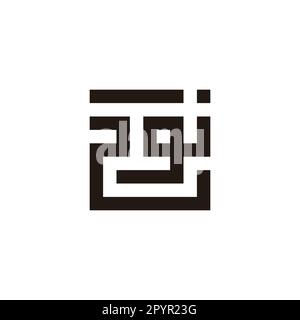 Arabic calligraphy of "NUH", Translated as: "NUH", square geometric simple vector Stock Vector