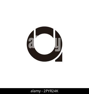 Letter Ua aU U a circle, outline geometric symbol simple logo vector Stock Vector