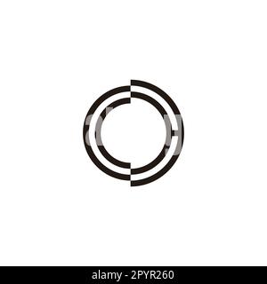 Letter CH circle, lines geometric symbol simple logo vector Stock Vector