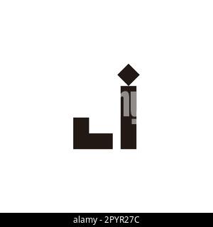 Letter ji ij j i square geometric symbol simple logo vector Stock Vector