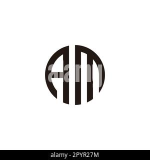 Letter Am circle geometric symbol simple logo vector Stock Vector