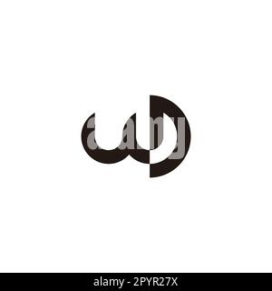 Letter wJ curve geometric symbol simple logo vector Stock Vector