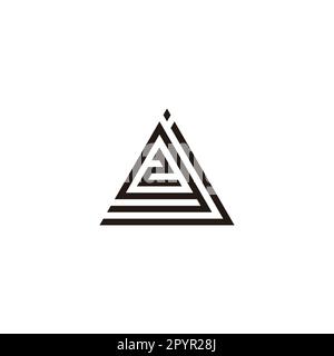 Letter j, g and number 2, triangle geometric symbol simple logo vector Stock Vector