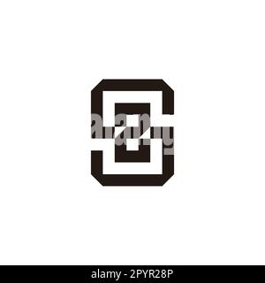 Letter S, number 2 square geometric symbol simple logo vector Stock Vector