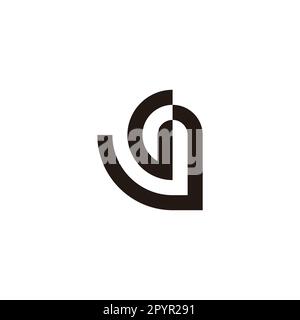 Letter GJ curve geometric symbol simple logo vector Stock Vector