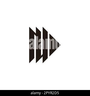 Letter N pointer, right geometric symbol simple logo vector Stock Vector
